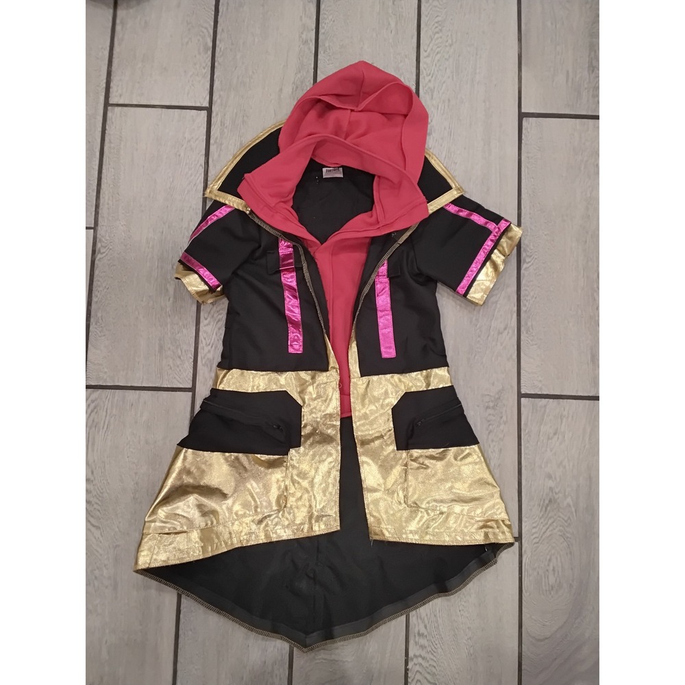 Fortnite Drift Costume Jacket Pink Hoodie Black Gold Cosplay Medium Stage 3-M